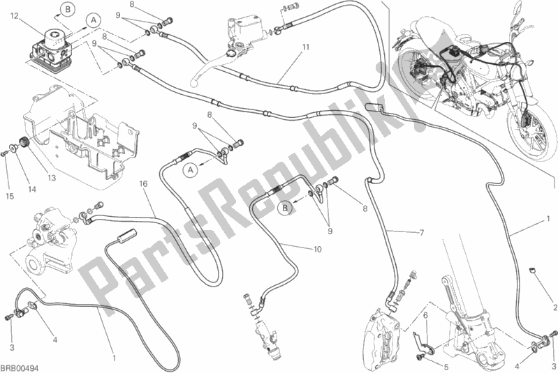 Toutes les pièces pour le Système De Freinage Antiblocage (abs) du Ducati Scrambler Flat Track Thailand USA 803 2017